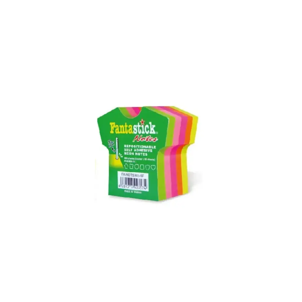 Fantastick Stick Notes Fluor 5col Tshirt