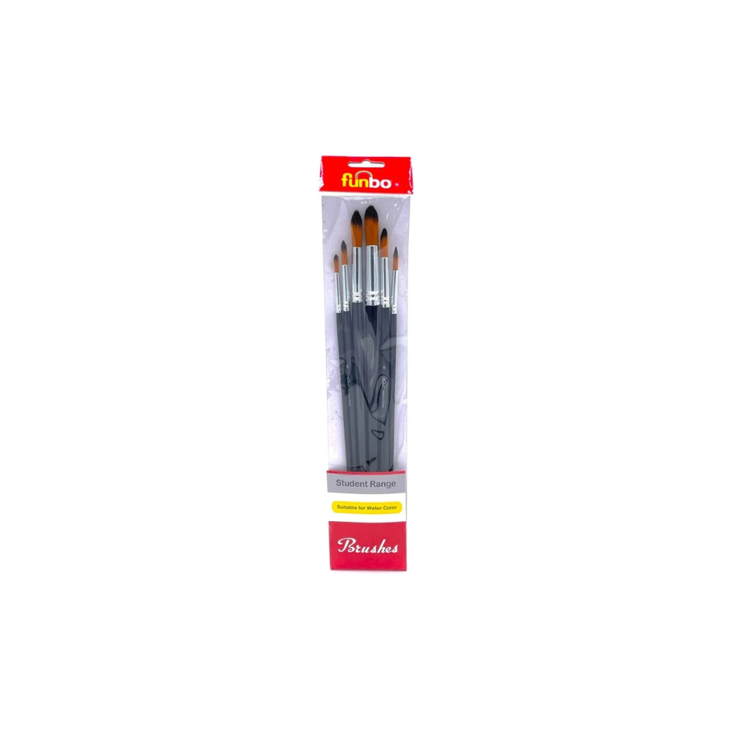 Funbo Painting Brush Mlt Prp Lng Round Set # 2,4,6,8,10,12