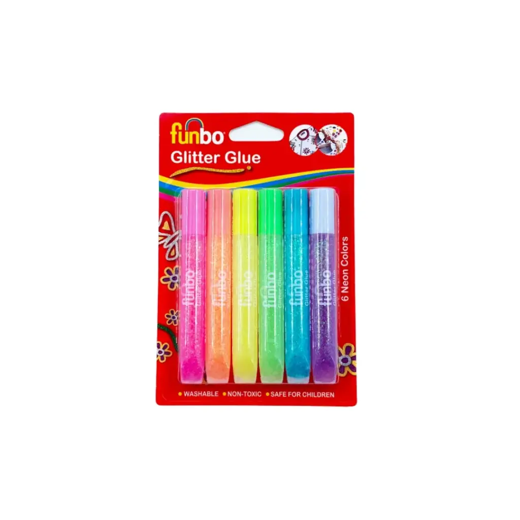 Funbo Glitter Glue Neon 6color 12.5 grm. 