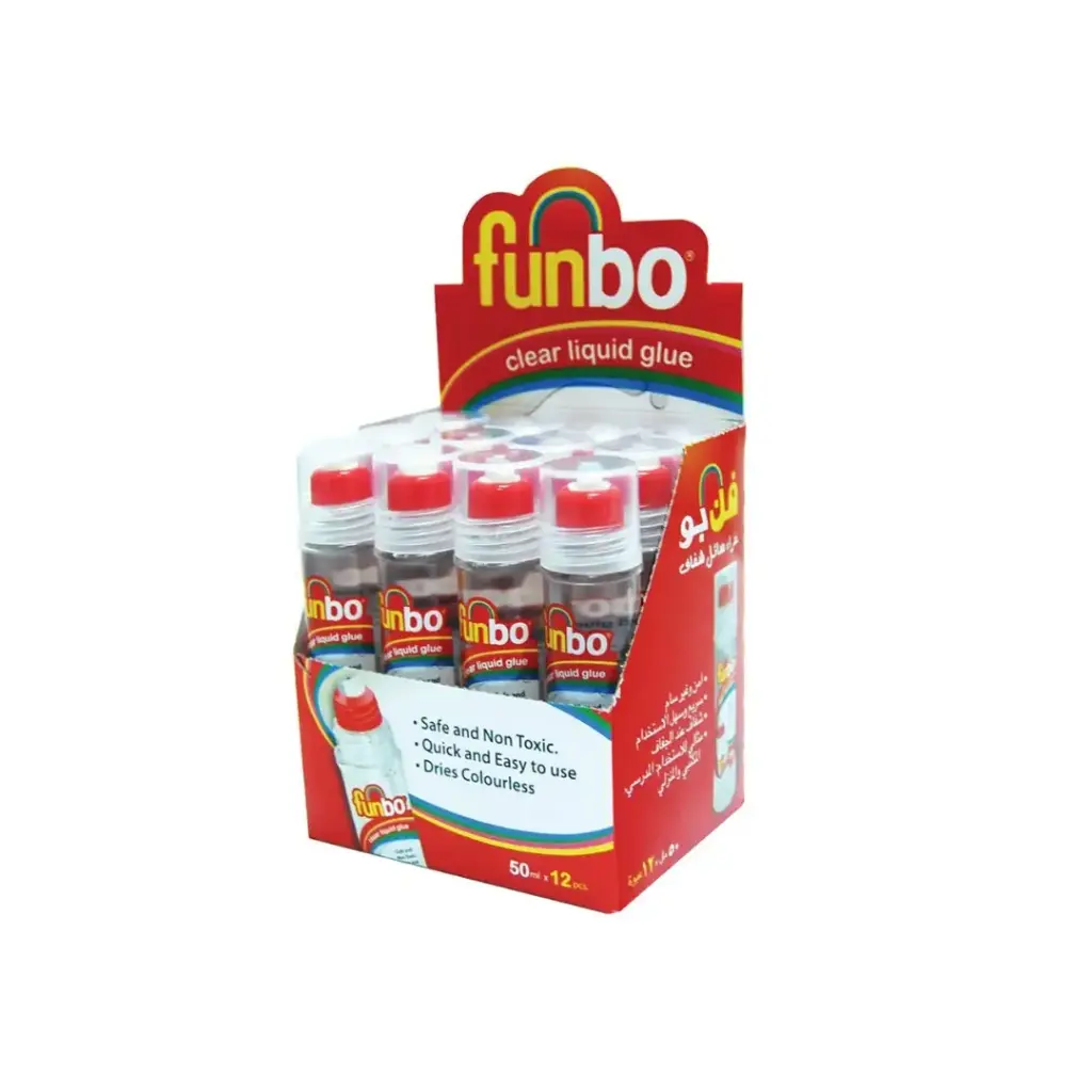 Funbo Clear Liquid Glue 50ml Box=12p