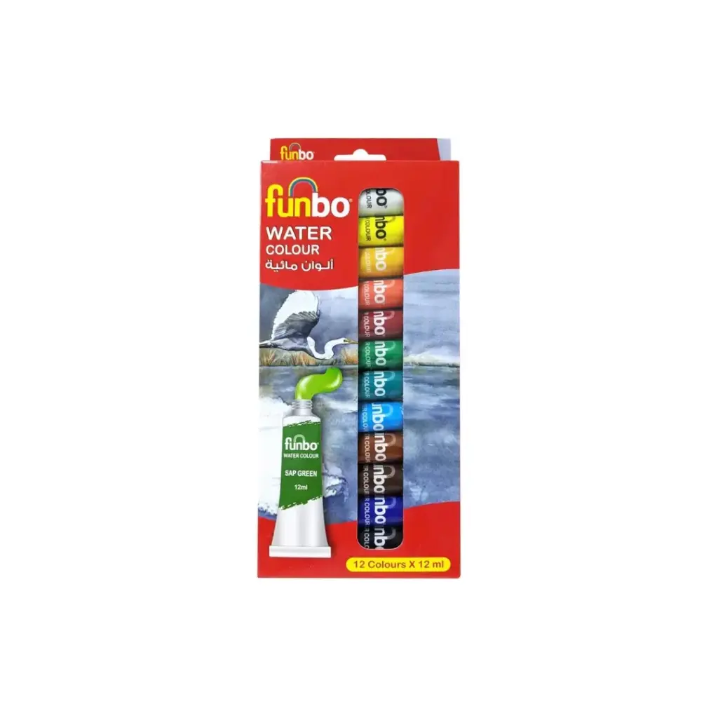 Funbo Water Color Paint Set 12color 12ml Tubes