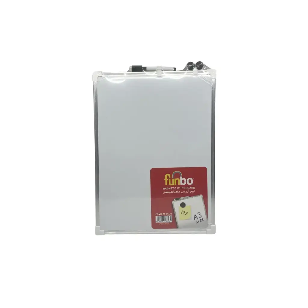 Funbo White Whiteboard Double Sided Magnetic Alu.Fr A3+Marker