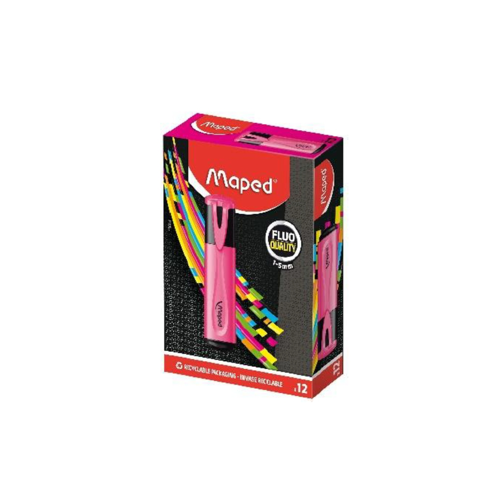 Maped Highlighter Fluopeps Classic Pink Bx=12