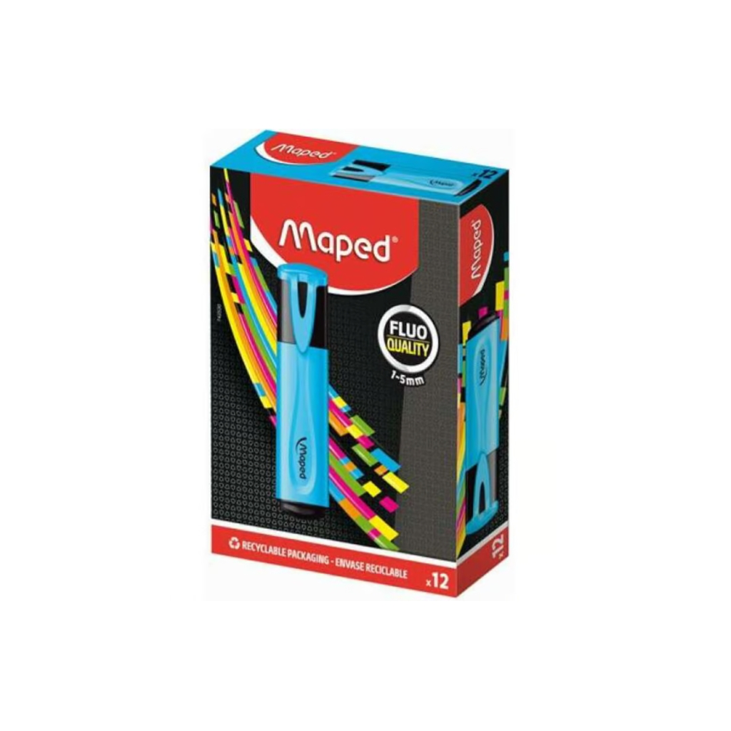 Maped Highlighter Fluopeps Classic Blue Box=12