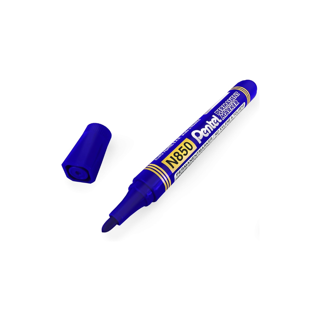 قلم تحديد دائم Pentel N850، رأس مدبب، حبر أزرق، قطعة واحدة