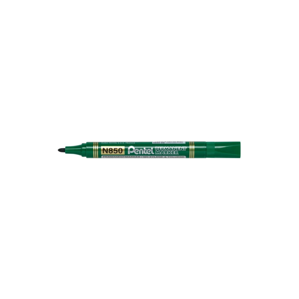 قلم تحديد دائم Pentel N850، رأس مدبب، حبر أخضر، قطعة واحدة