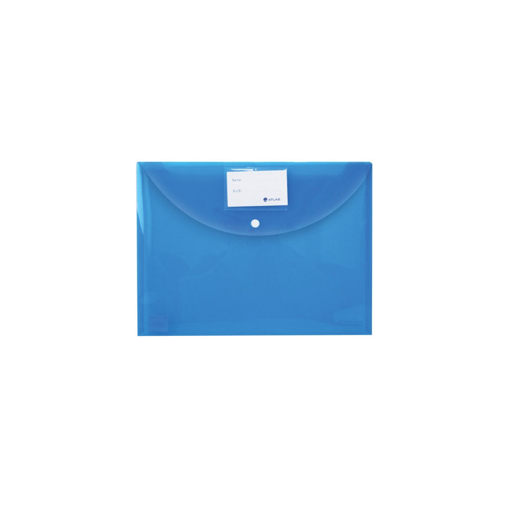 Atlas Document Bag with Card and Button, Blue