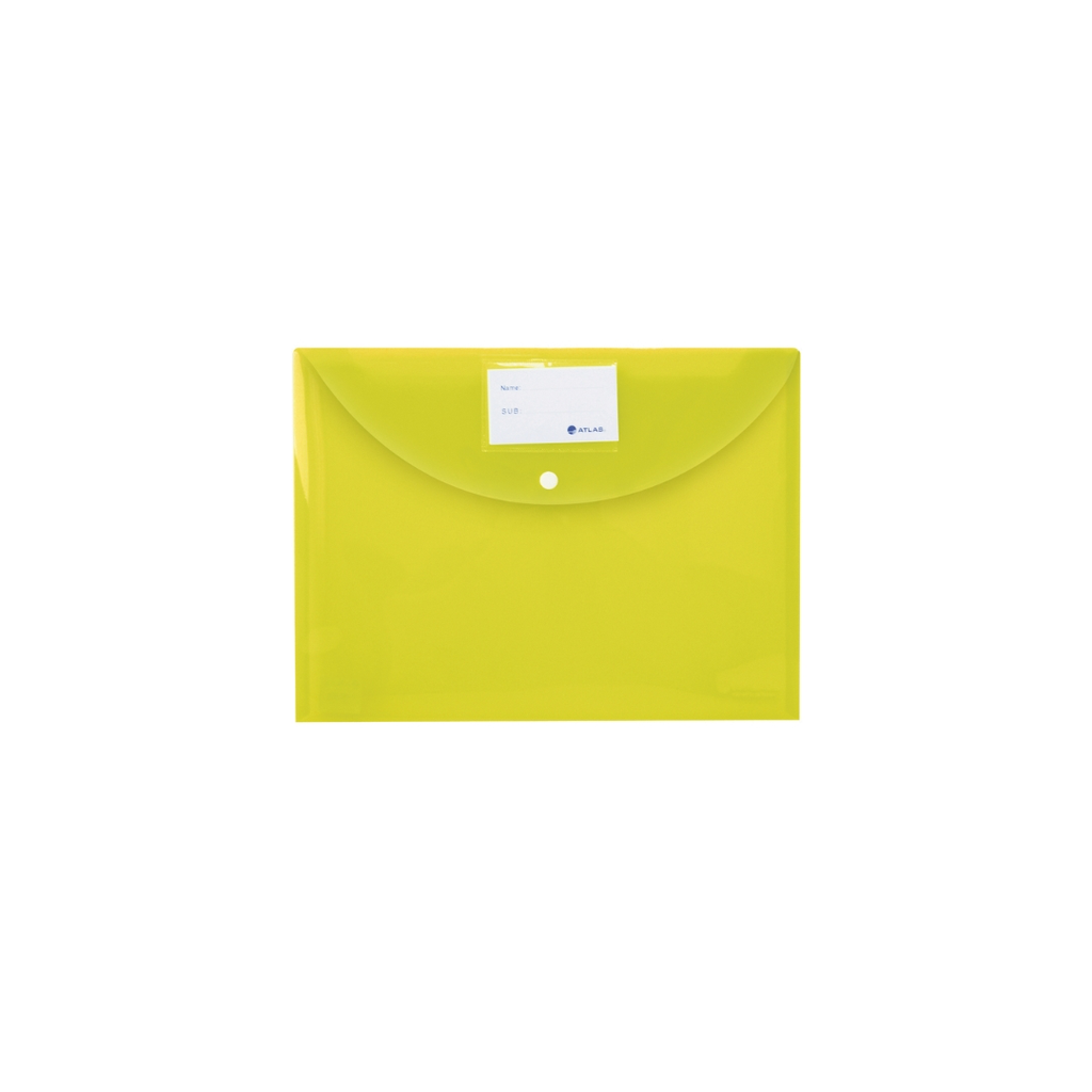 Atlas Document Bag with Card and Button, Yellow