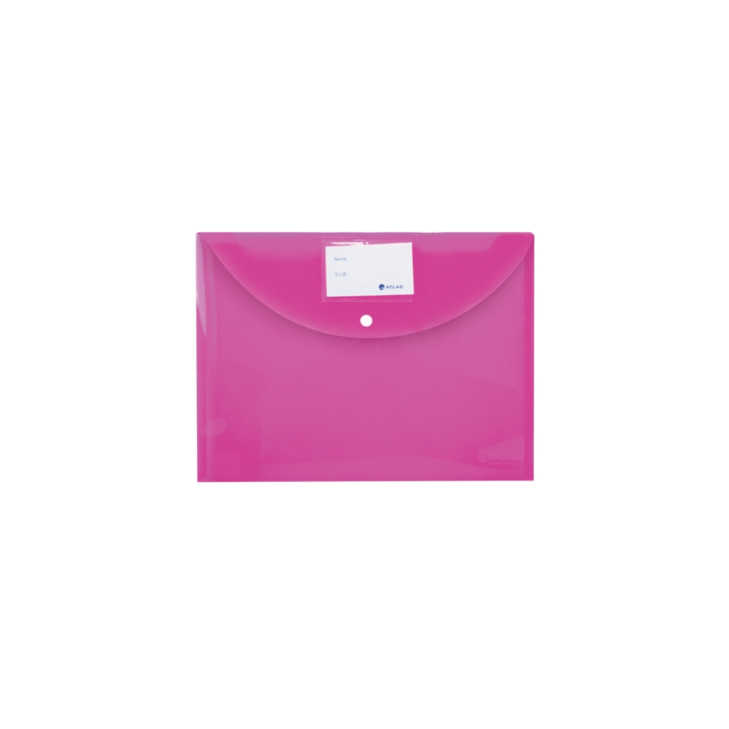 Atlas Document Bag with Card and Button, Pink
