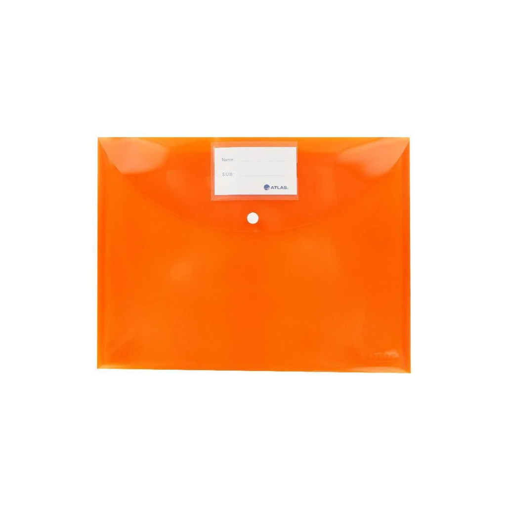 Atlas Document Bag with Card and Button, Orange