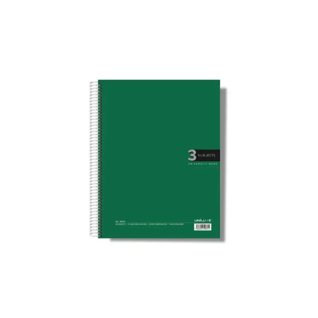 كتاب جامعي من يونيلوكس، 3 مواد، 90 ورقة