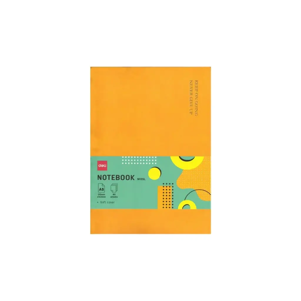 Deli Leather Cover Notebook A5 80Sheets Orenge