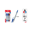 MP BALLPOINT PEN 1.0 MM 7PCS  Blue Black & Red (PE144)