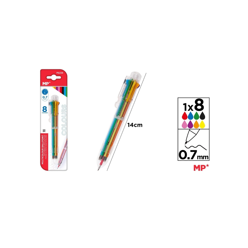 MP 8-COLOUR BALLPOINT PEN 0.7 MM (PE234)