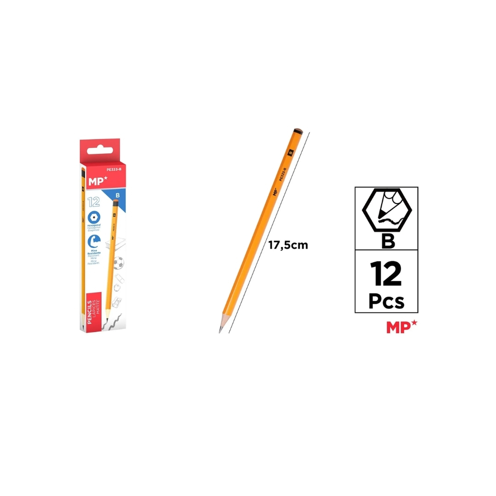 MP GRAPHITE PENCIL (B) 12 PCS (PE333-B)