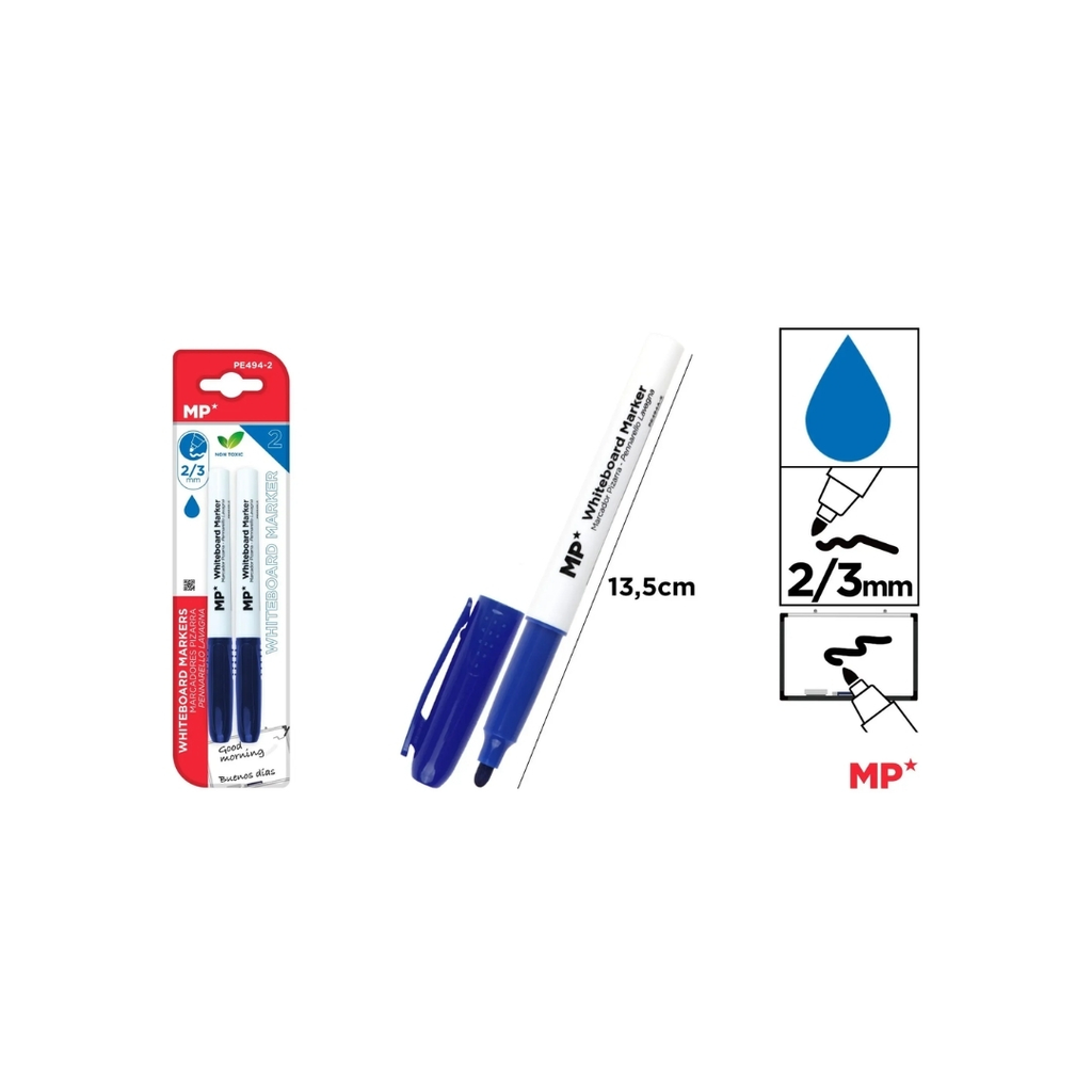MP WHITEBOARD MARKER BULLET TIP BLUE (PE494-2)