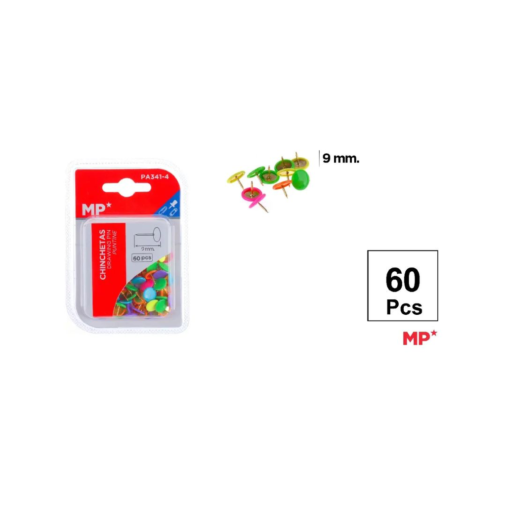 MP DRAWING PINS coloured (PA341-4)