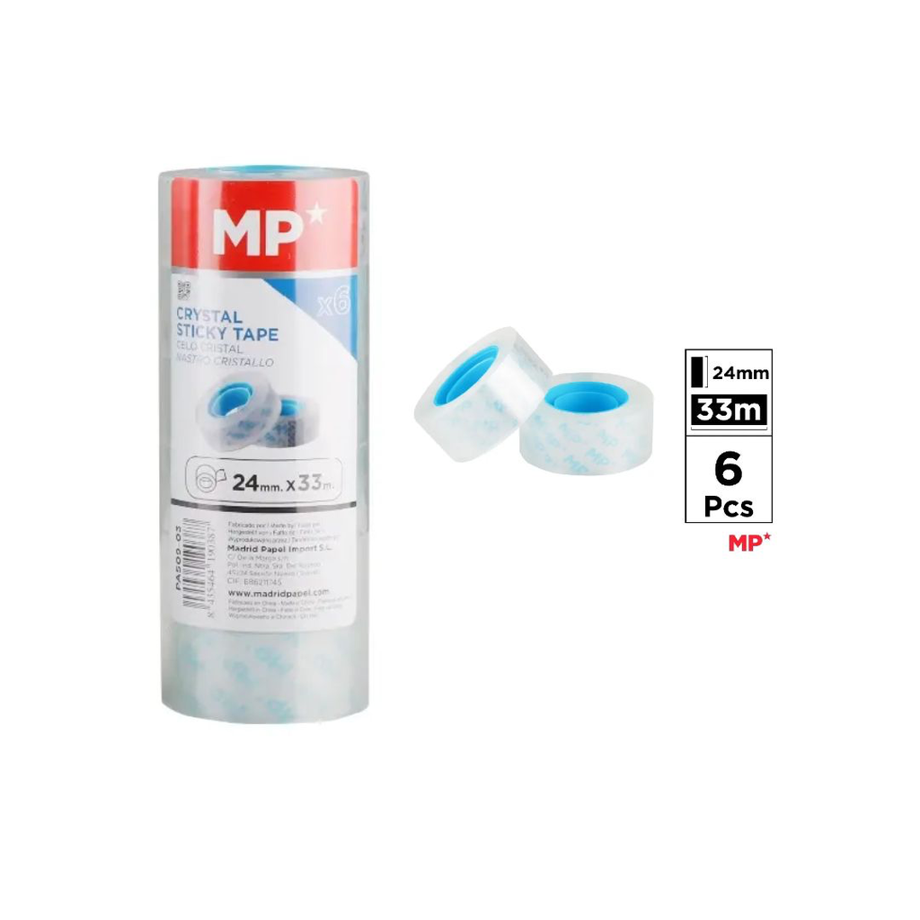 MP TRANSPARENT STICKY TAPE 24MM (6PCS) (PA509-03) (SET)