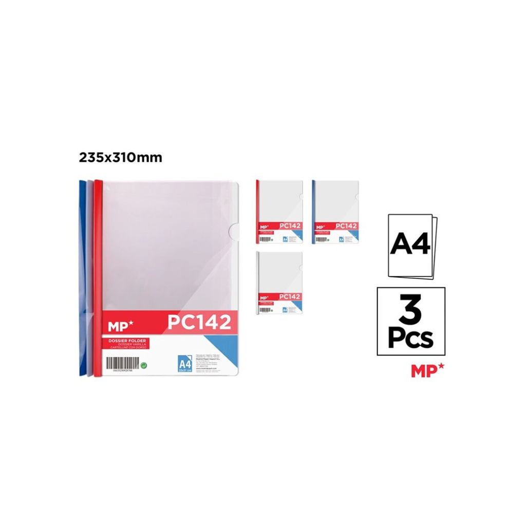 MP CUT FLUSH POLYPROPYLENE TRANSPARENT DOSSIER FOLDER (PC142) (SET)