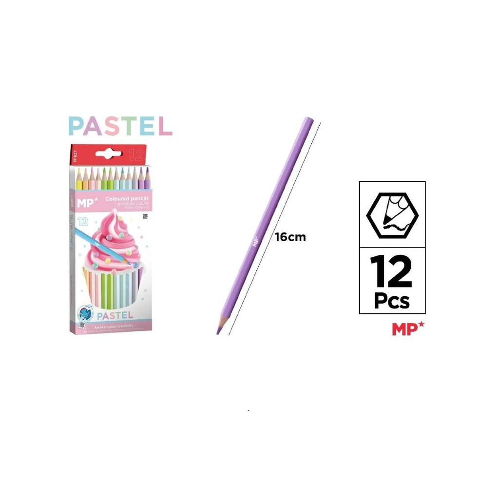 MP PASTEL COLOURED PENCILS (12 PCS) (PP827)