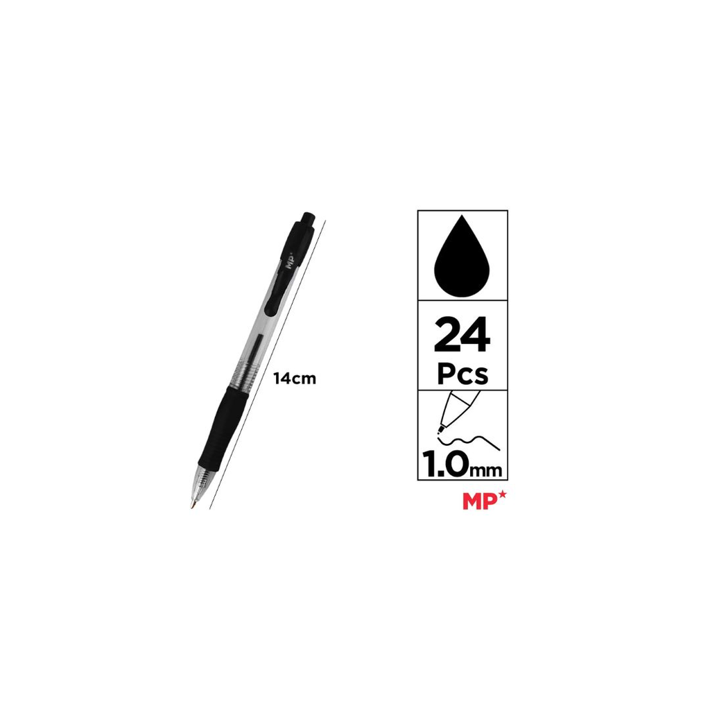 MP BALLPOINT PEN 1.0 MM BLACK (PE140N-S)