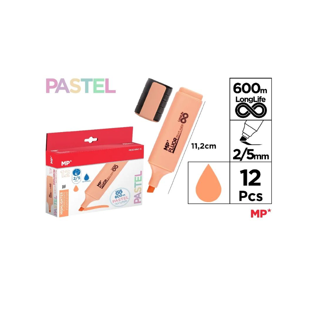 MP PASTEL MARKER LIGHT ORANGE 12 PCS (PE534NC-S)