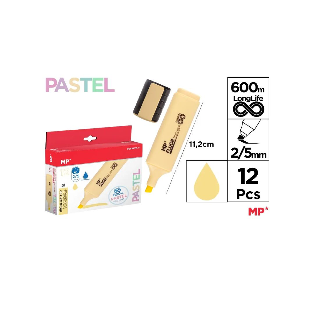 MP PASTEL MARKER VANILLA 12 PCS (PE534VA-S)