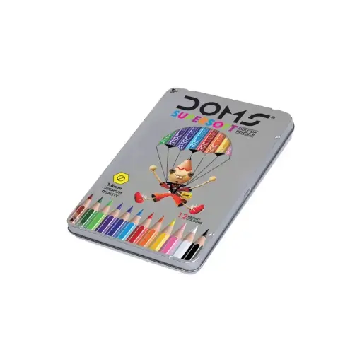 DOMS 12 COLOUR PENCILS Tin Box