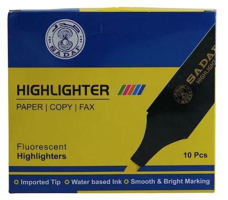 [8906050361707Pcs] Sadaf - Yellow Highlighter Pen Box/1pc