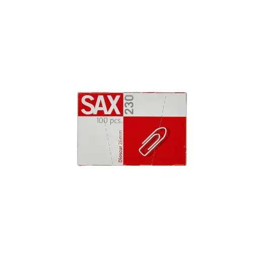 [1403088] SAX METAL PAPER CLIP230 26MM 100Pc