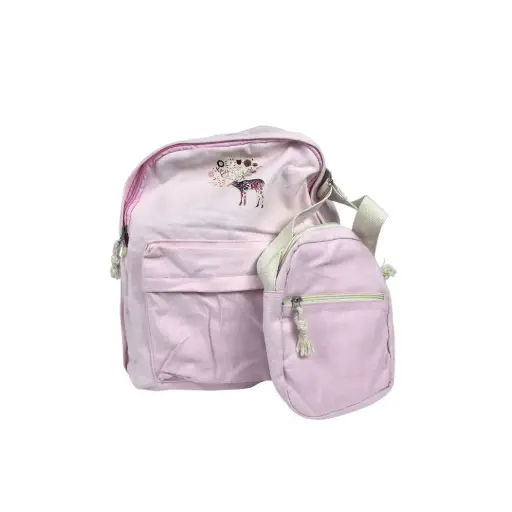 School Bag+Lunch Bag Fabric Pink