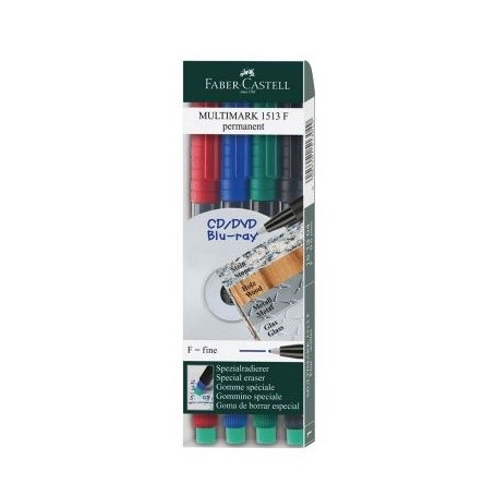 قلم فابر كاستل متعدد العلامات الدائم 1513 F CD-DVD 4PEN