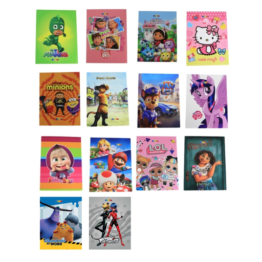 دفتر رسوم متحركة، سطر واحد، 100 ورقة، ورق مرن، 225 × 170 مم 