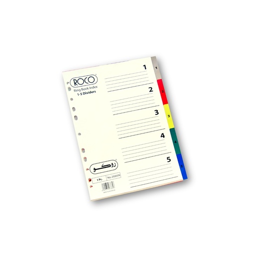 Ring Book Index 5 Dividers Roco