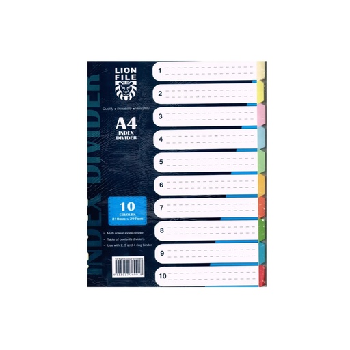A4 File Divider PVC 1-31 LION