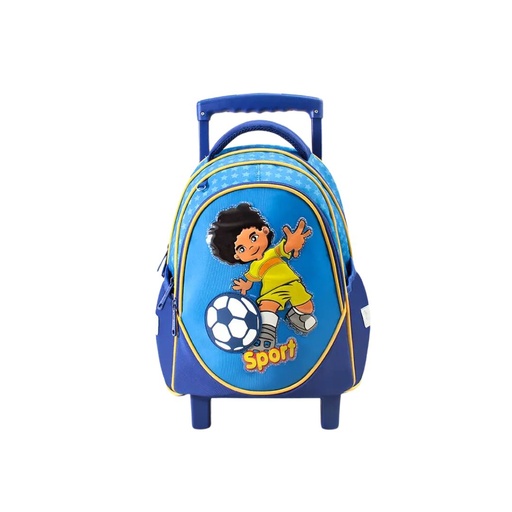 [NO.GB2651T] Glossy Bird Trolly Blue School Bag - Sport Boy - 14 Inch