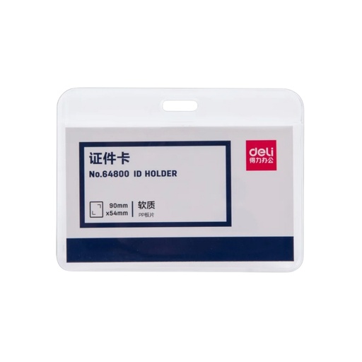 [ND64800] Deli Name Badge Transparent Horizontal No.64800 90X54mm