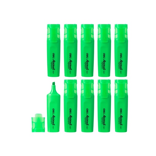[NDS621GR] Deli-ES621 Highlighter, Green, 1-5mm, Box - 10pc