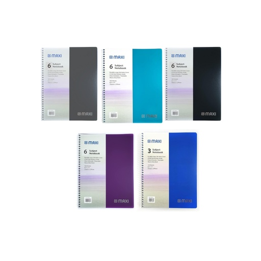 Maxi Spiral Polypropylene 6 Subject University Notebook 11"X8.5" 240 Sheets