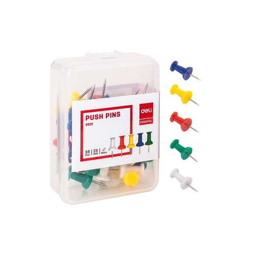 [E0021] Deli Push Pin 23mm 35 Piece per box