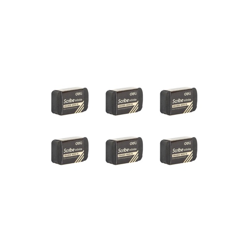 Deli - Eraser Black 35×21×10mm 6 PCS