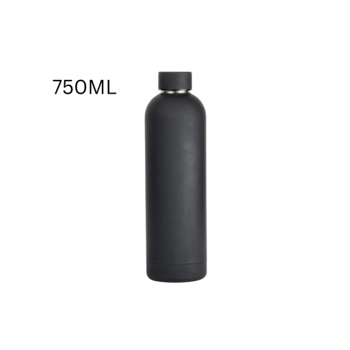 زجاجة مياه من الستانلس ستيل, لمسة نهائية غير لامعة - اسود 750 ML 