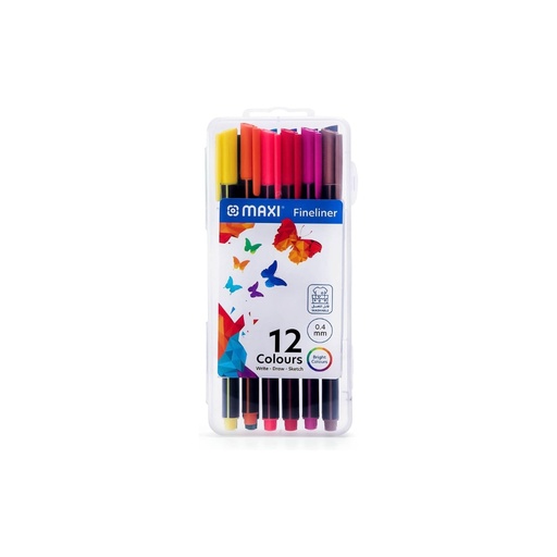 [MX-FL12] Maxi Fineliner Triangular 0.4mm 12 Color