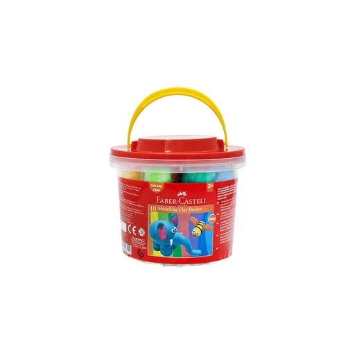 Faber-Castell Modelling Clay 500gm 10 Colors X 50gm In A Plastic Bucket, 120841
