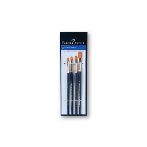 [FCIN114402] Faber Castell 4 Flat Paint Brushes (1,2,4,6)