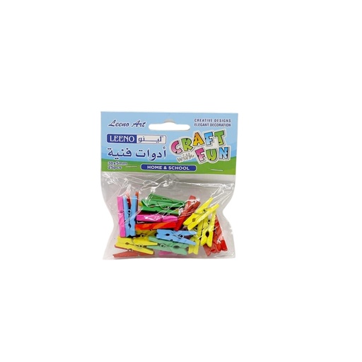 [LE-4000-43] Leeno Craft Wood Color Clips 30x5mm 25PC