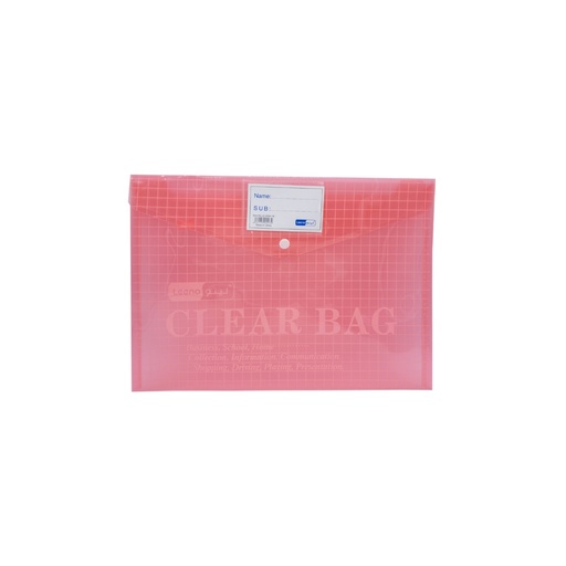 [LE-0684-18] Leeno Clear Bag File Folder FC Red