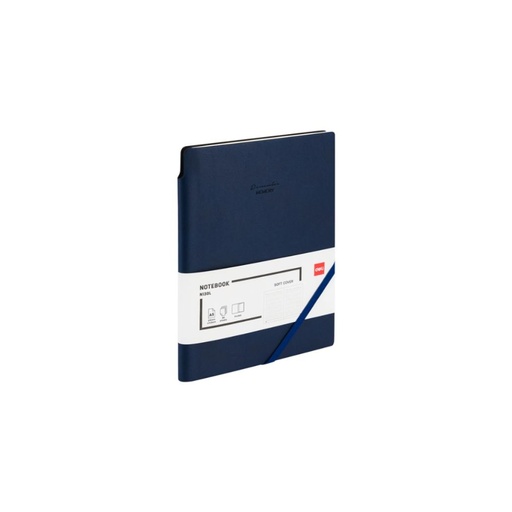 [NDN130LBL] Deli - Leather Cover Notebook A5-96SH 80G Blue 