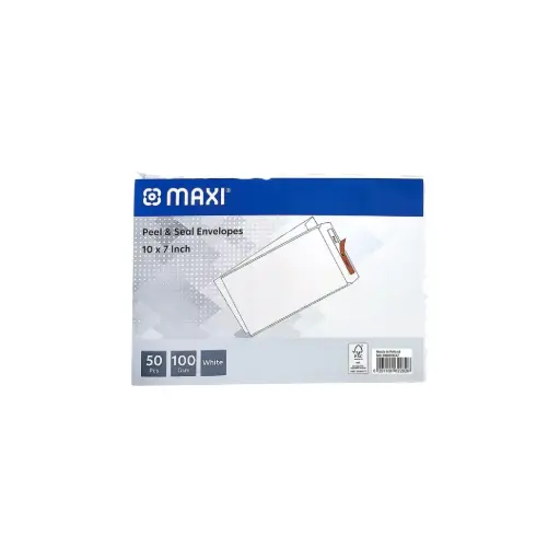 [MX-100W12.75X9-50] Maxi A4 Peel & Seal White Envelope 100GSM 50Pc