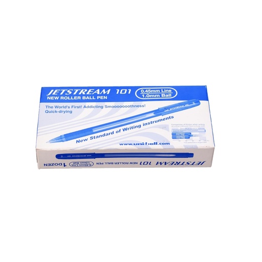 [MI-SX101-BE] Mitsubishi uni-ball Jetstream Gel Roller ball Super Smooth Blue 1.0mm Pack of 12 Pens